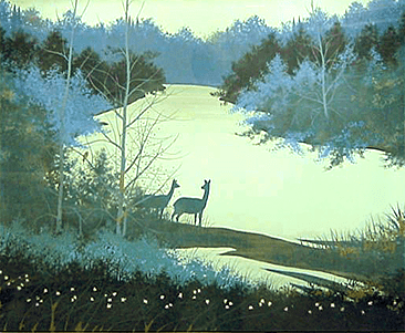 千住博の絵画作品　タイトルは、森の朝